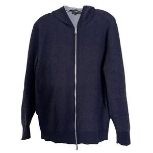 Theory Men’s Wool Blend Navy Gray Zip Hoodie Medium
